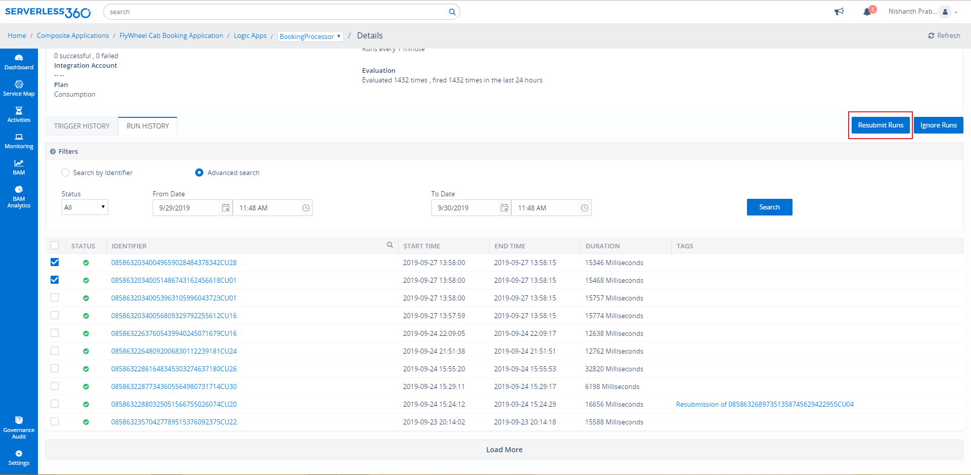 Azure Logic App runs and achieve correlation.