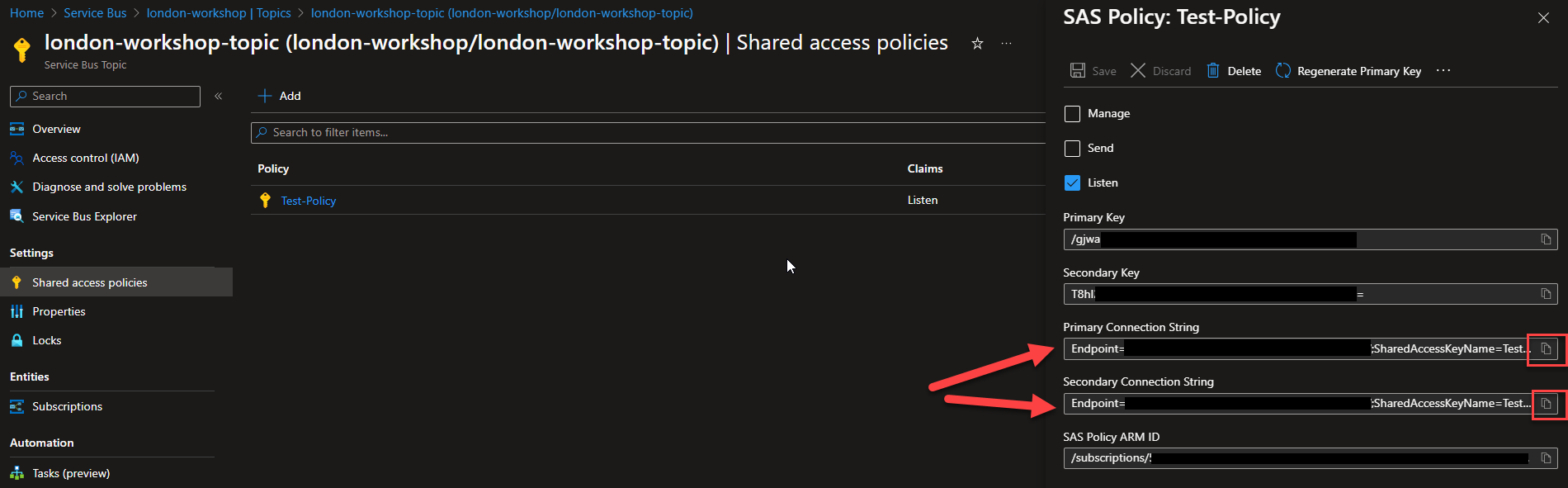 How to create a connection string in Azure Service Bus-6