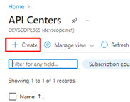 create an API Center? 