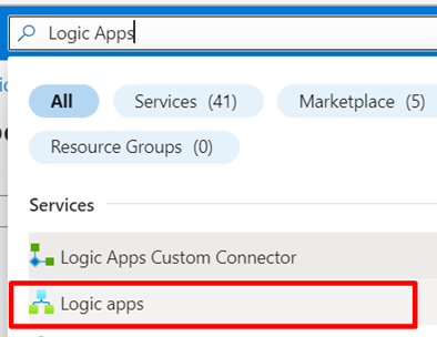 Search for the Logic Apps in the Azure Portal 