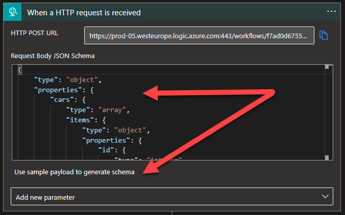 Create an empty Logic App and add a HTTP request