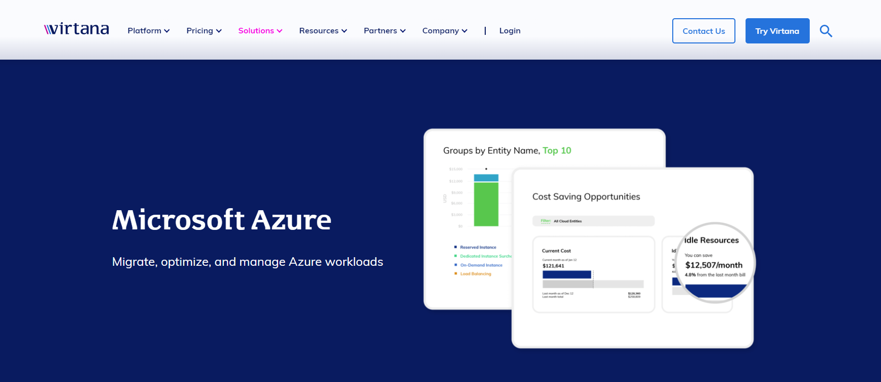 Virtana Optimize Azure Cost Management Tool