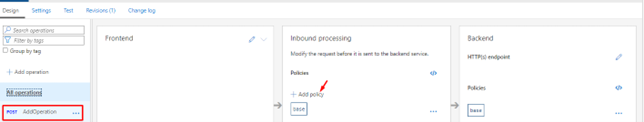 Add policy in the Inbound processing