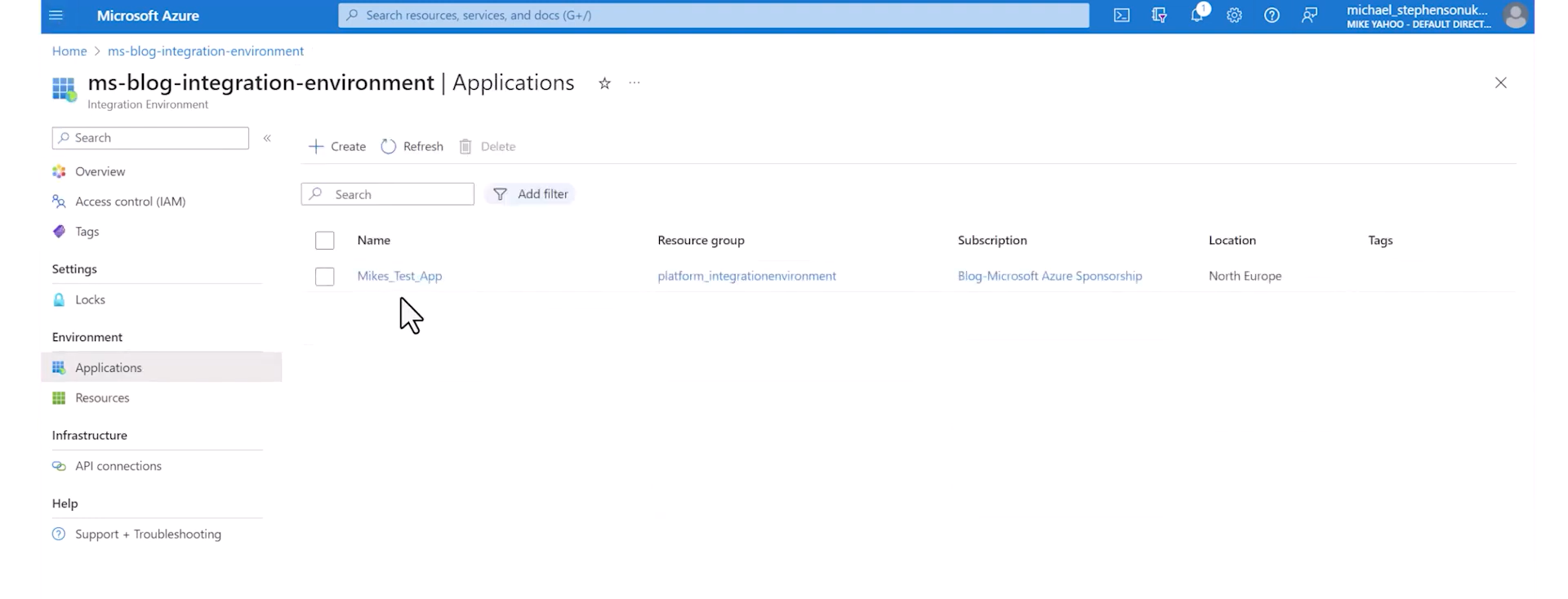 Deploying applications in Azure Integration Environment