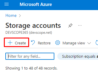 Step 3 Creating an Azure storage account