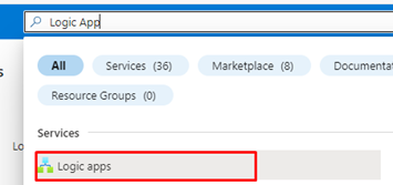 Step 11 Search for Logic App in Azure portal