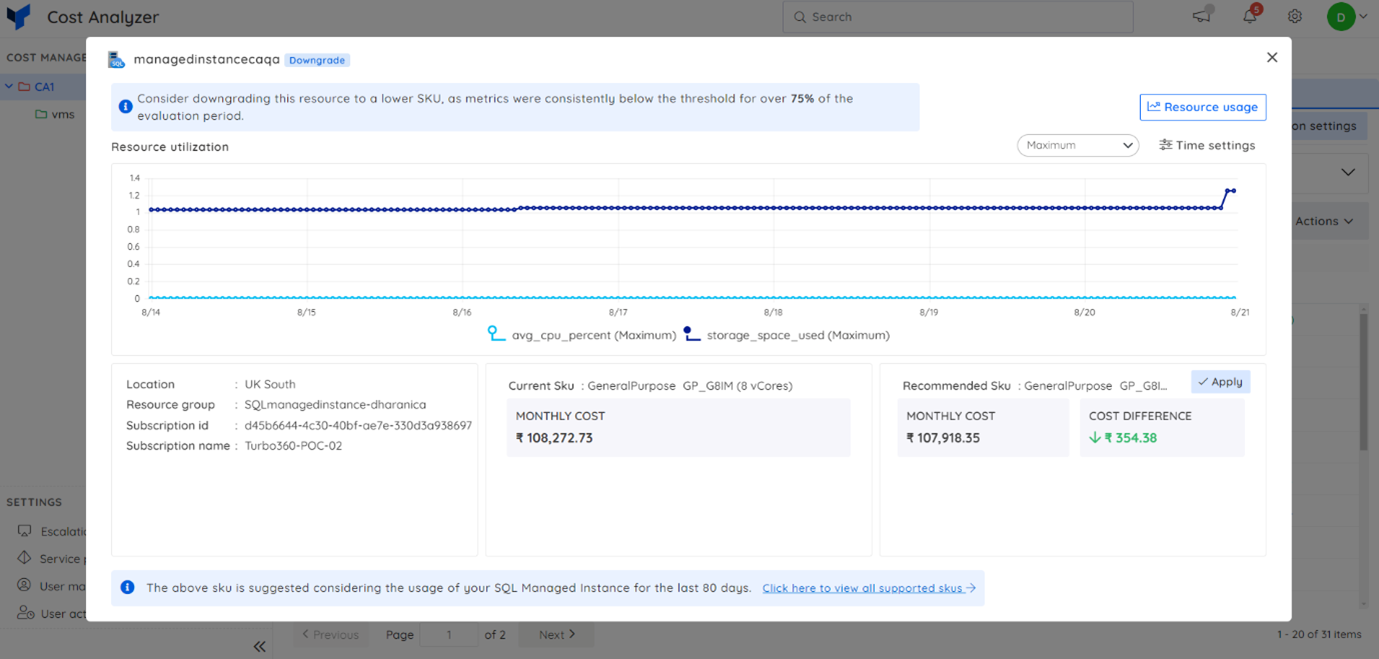 Turbo360 SQL cost optimization