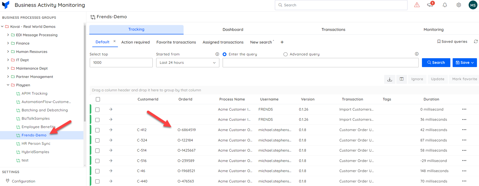 Viewing a Business Process Transaction