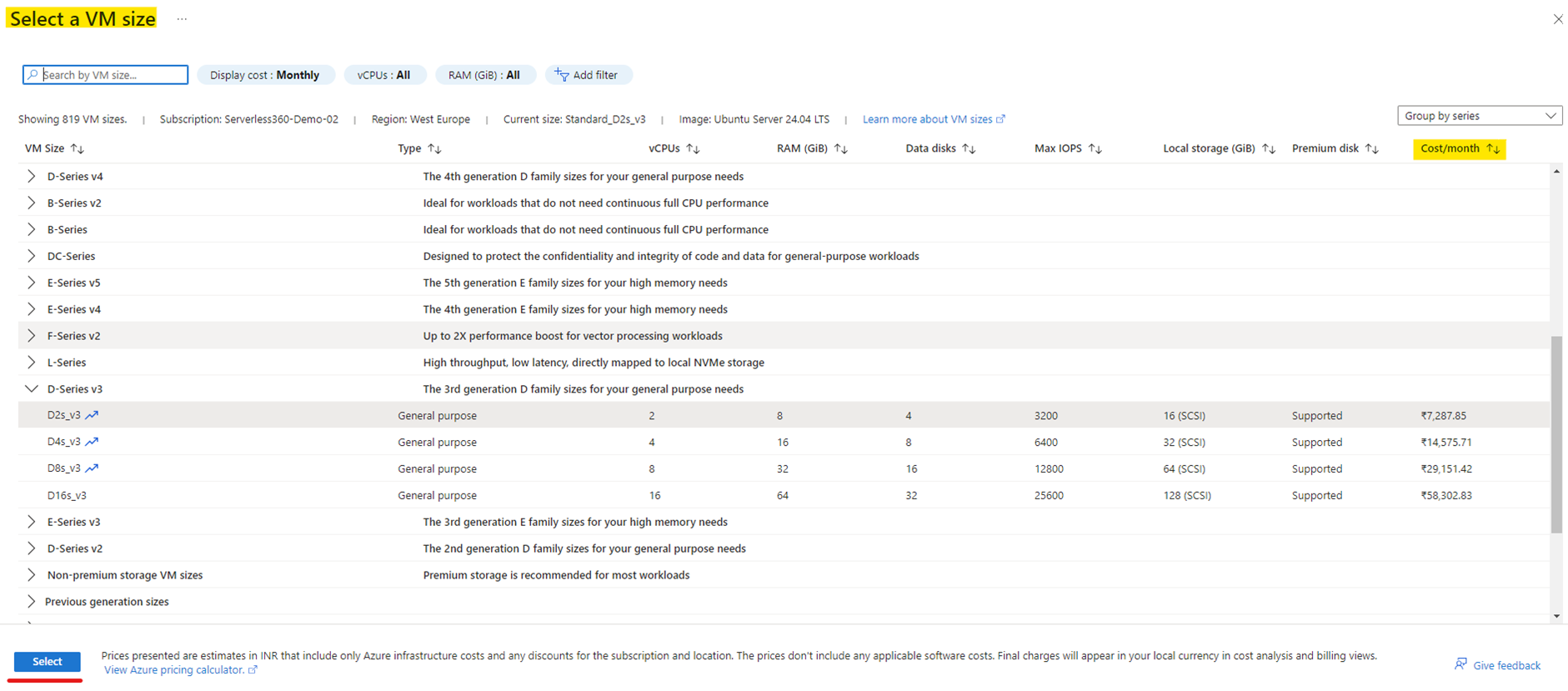 Rightsizing Azure VM